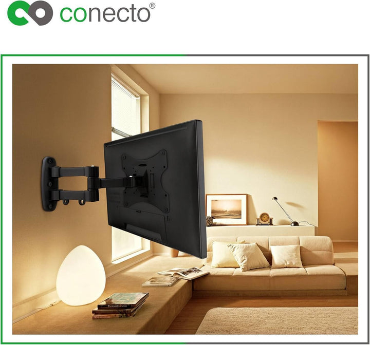 conecto TV Monitor Wandhalterung, neig- und schwenkbare Universalhalterung mit Gelenkarm, max. VESA