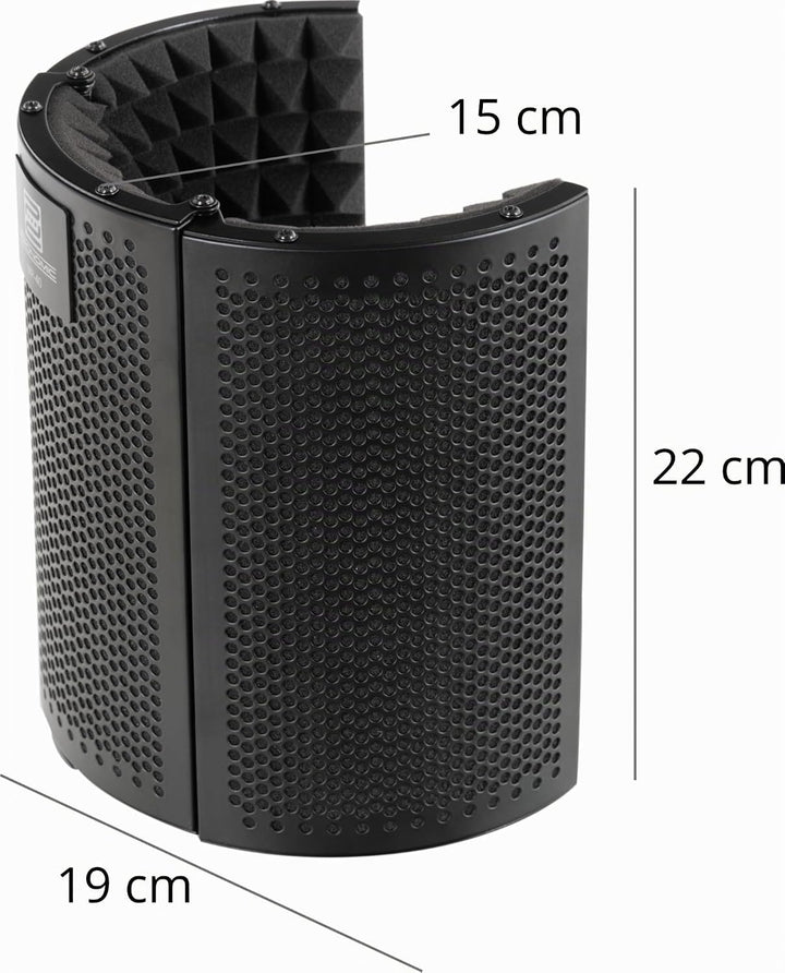 Pronomic MP-40 Micscreen-Tischstativ - Portabler Absorber und Diffusor - Ideal für Studio oder Podca