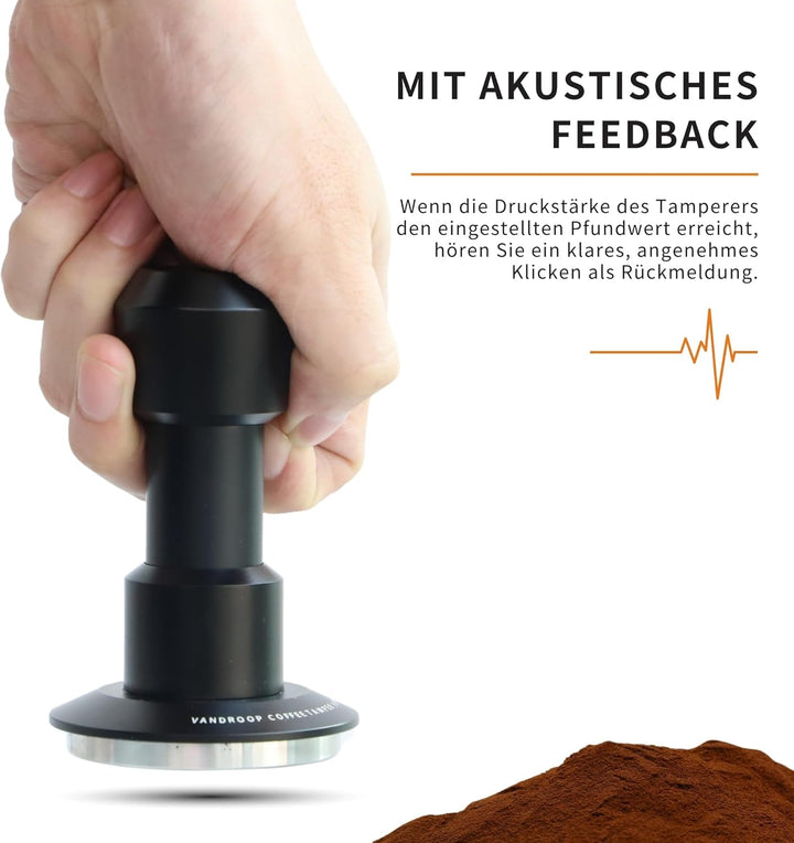 Tamper 53.35mm 4-Feder-System 25-35lbs Einstellbarer Anpressdruck Espresso Kaffee Tamper für Barista