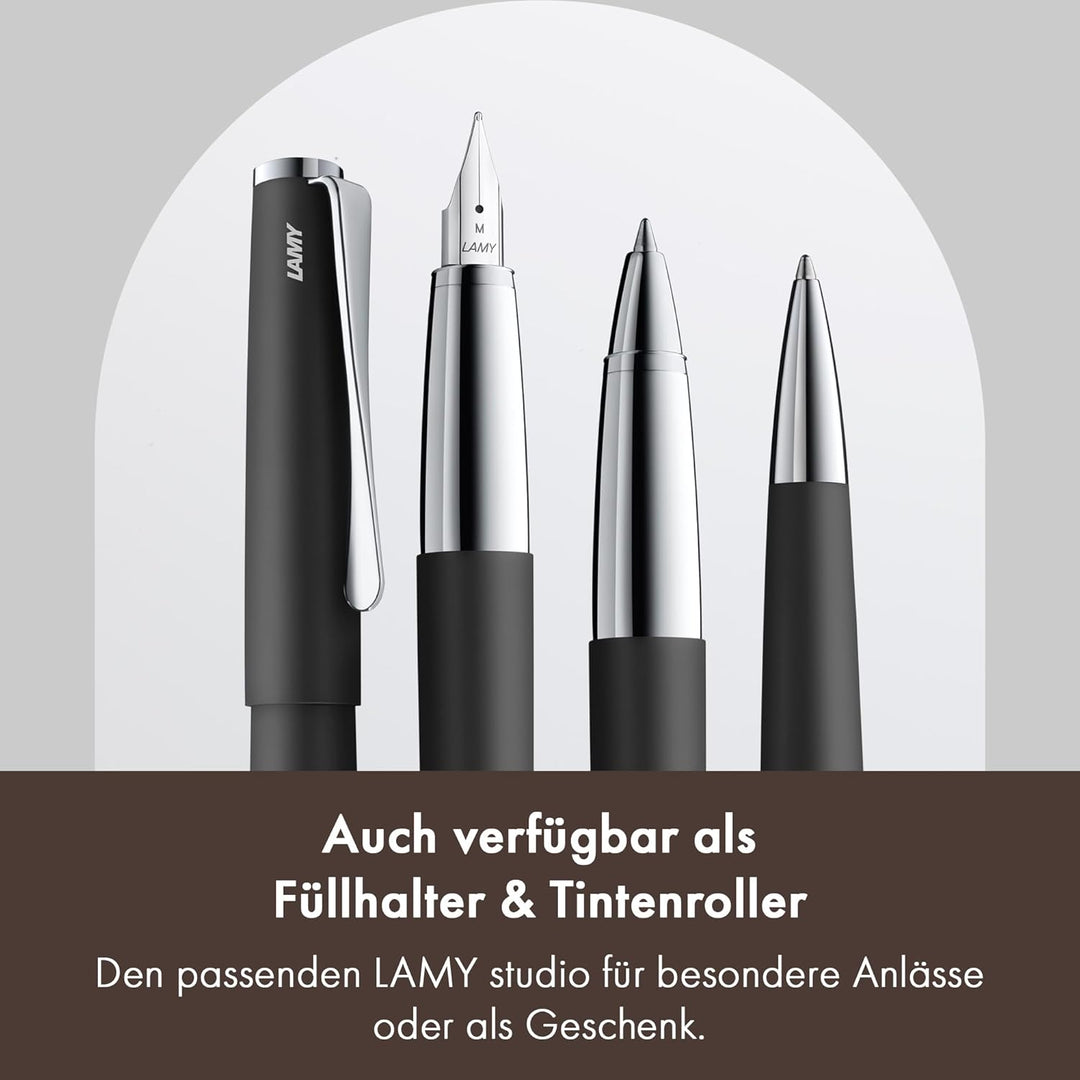 LAMY studio Premium Kugelschreiber 269 aus Edelstahl in mattem Lack-Finish, propellerförmige Clip-Dr