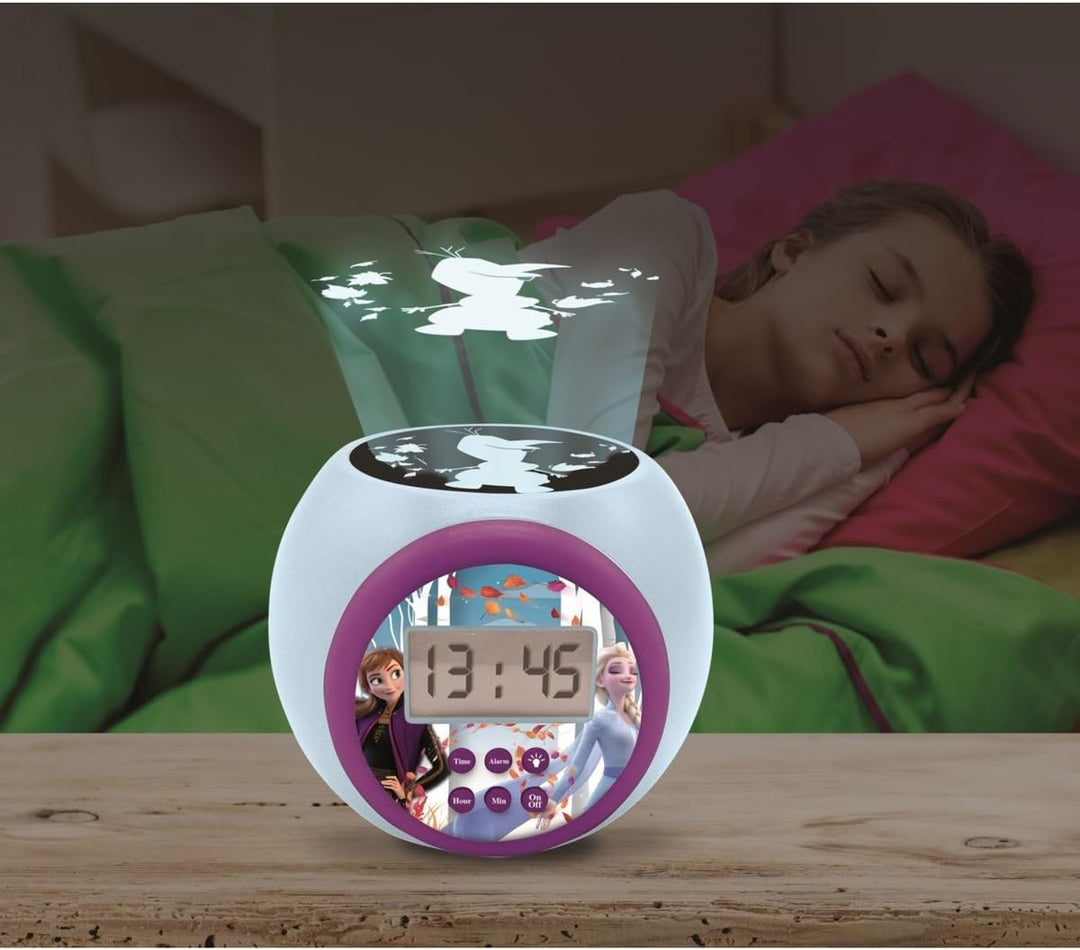 Lexibook RL977FZ Frozen 2 Anna and ELSA Projector Alarm Clock Disney with Snooze Function and Alarm