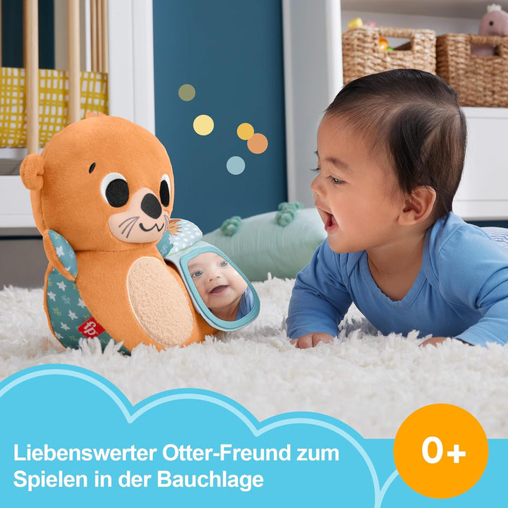Fisher-Price Sensorik-Plüschspielzeug für Babys, Wippender 2-in-1-Otter zum Spielen in der Bauchlage