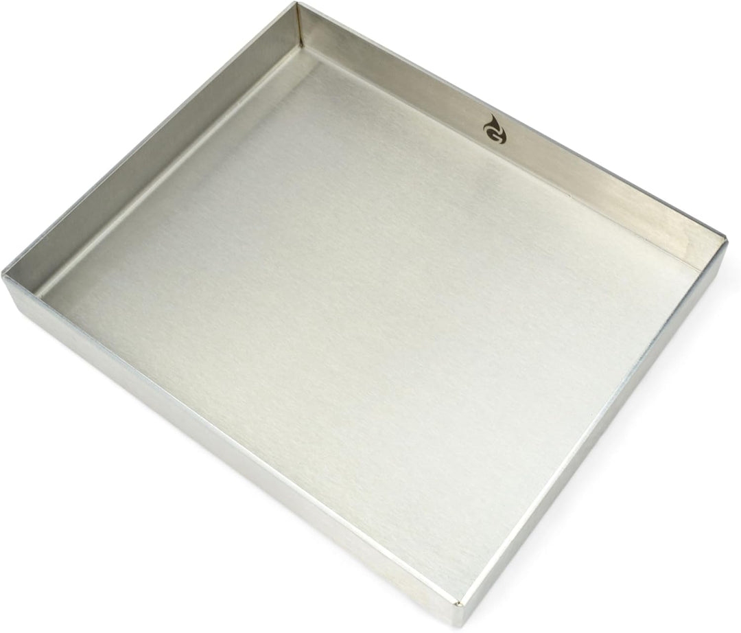 Edelstahl Grillplatte | Plancha | Wanne 30x25cm - Universalgrösse - rundum verschweisst | extra Mass