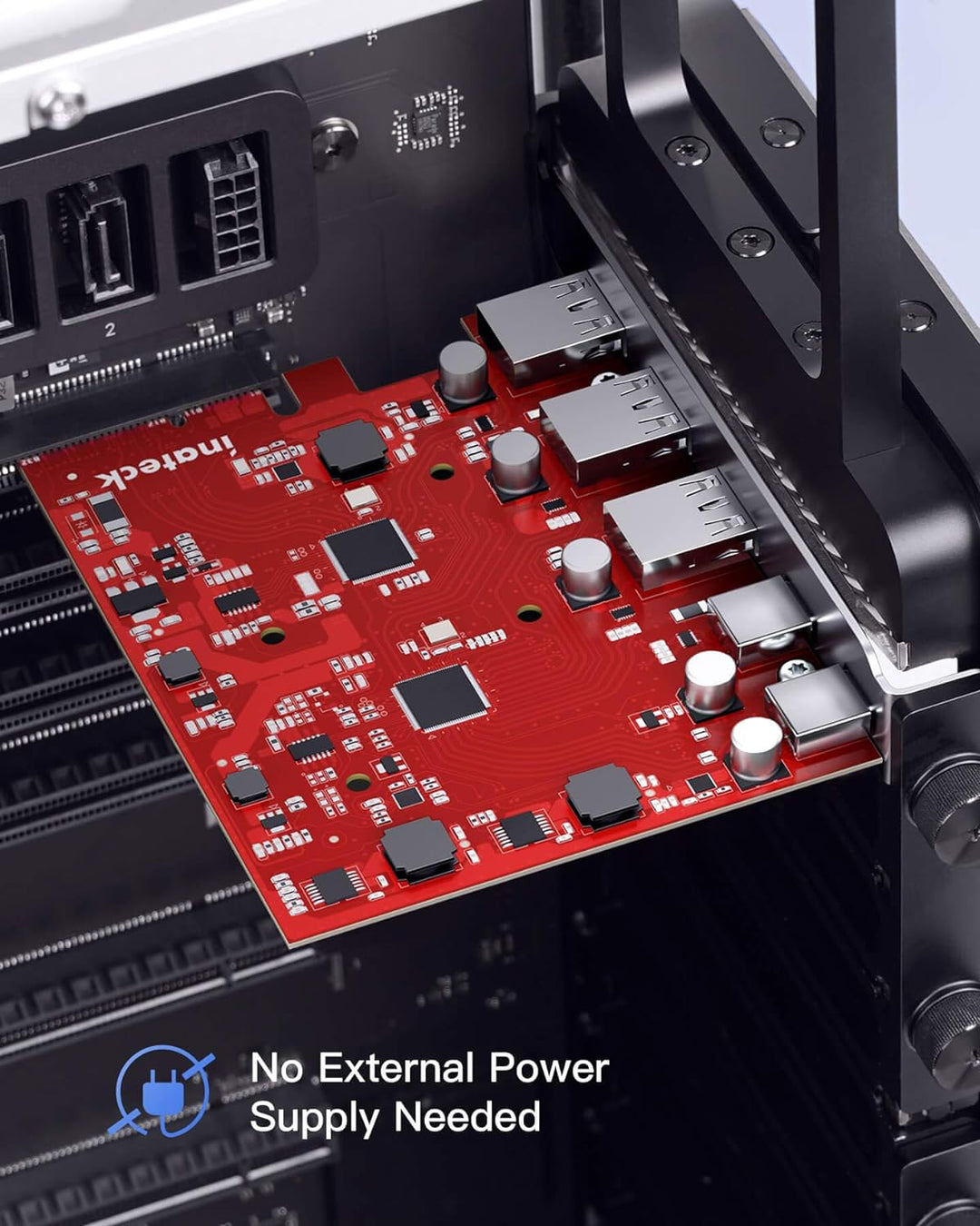 Inateck RedComets U21, PCIe zu USB 3.2 Gen 2 Karte mit insgesamt 16 Gbps Bandbreite, 3 USB Typ-A und