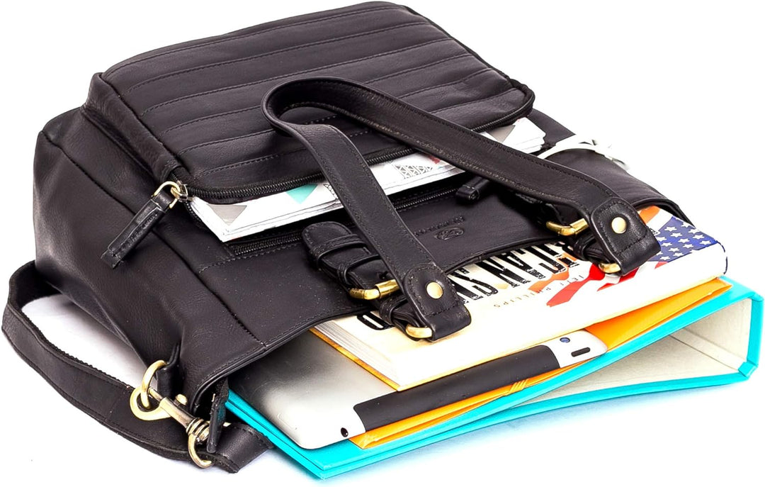 ALMADIH Premium Leder Damentasche Schultertasche KYLA - Ledertasche Handtasche Umhängetasche Henkelt