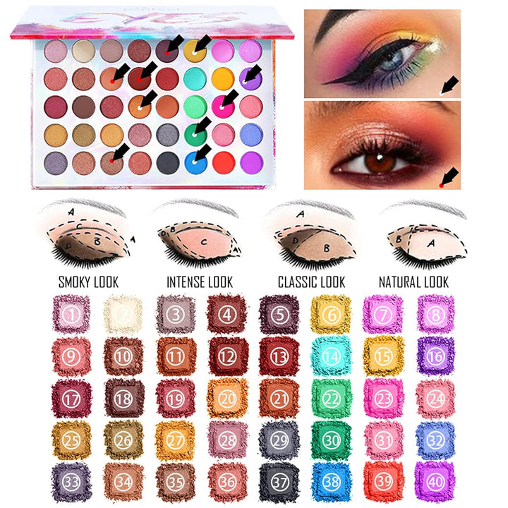 Professionelles Make-up Sets, MKNZOME 34St Schminke Starter Kit mit Schminktasche Tragbare Reise Mak