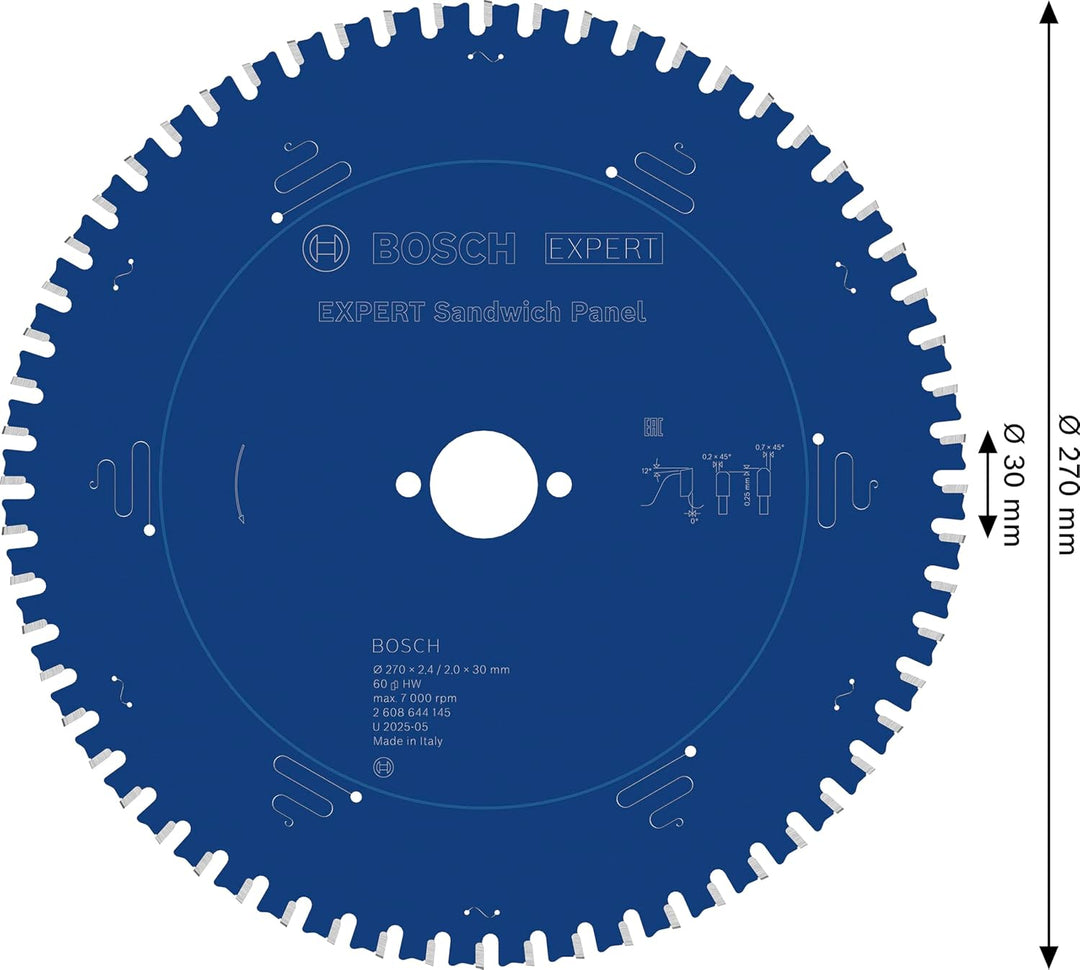 Bosch Professional Kreissägeblatt Expert for Sandwich Panel (270 x 30 x 2,4 mm, 60 Zähne, Zubehör Kr