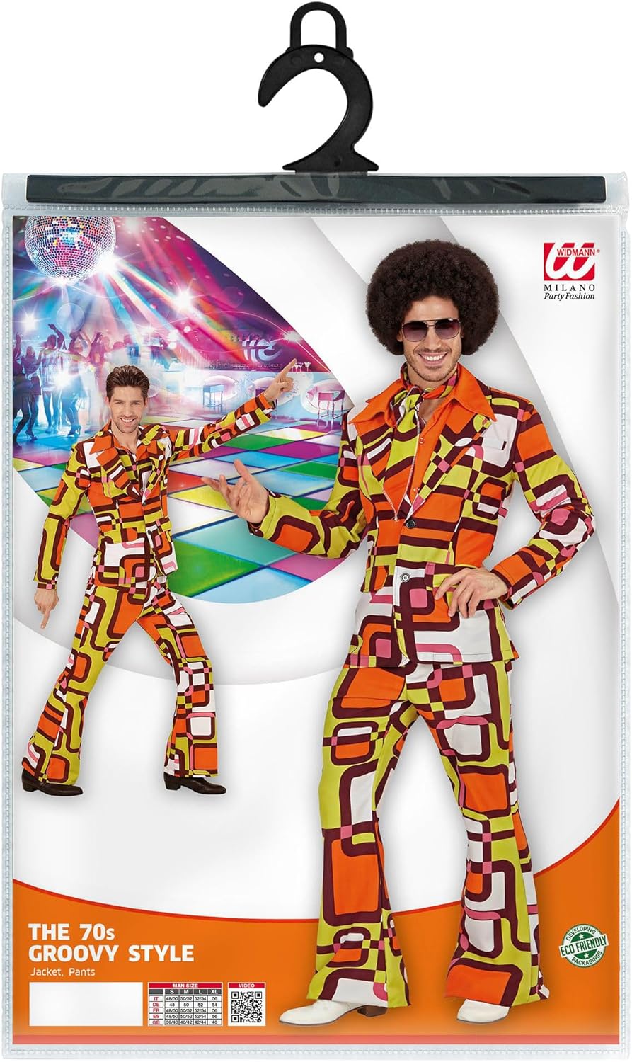 Widmann - Kostüm 70er Jahre Tubes Anzug, Jackett und Hose, Karneval, Mottoparty, M
