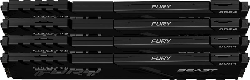 Kingston FURY Beast 32GB (4x8GB) 3200MHz DDR4 CL16 Desktop Speicher Kit mit 4 KF432C16BBK4/32 32GB K