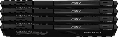 Kingston FURY Beast 16GB (4x4GB) 3200MHz DDR4 CL16 Desktop Speicher Kit mit 4 KF432C16BBK4/16 16GB K