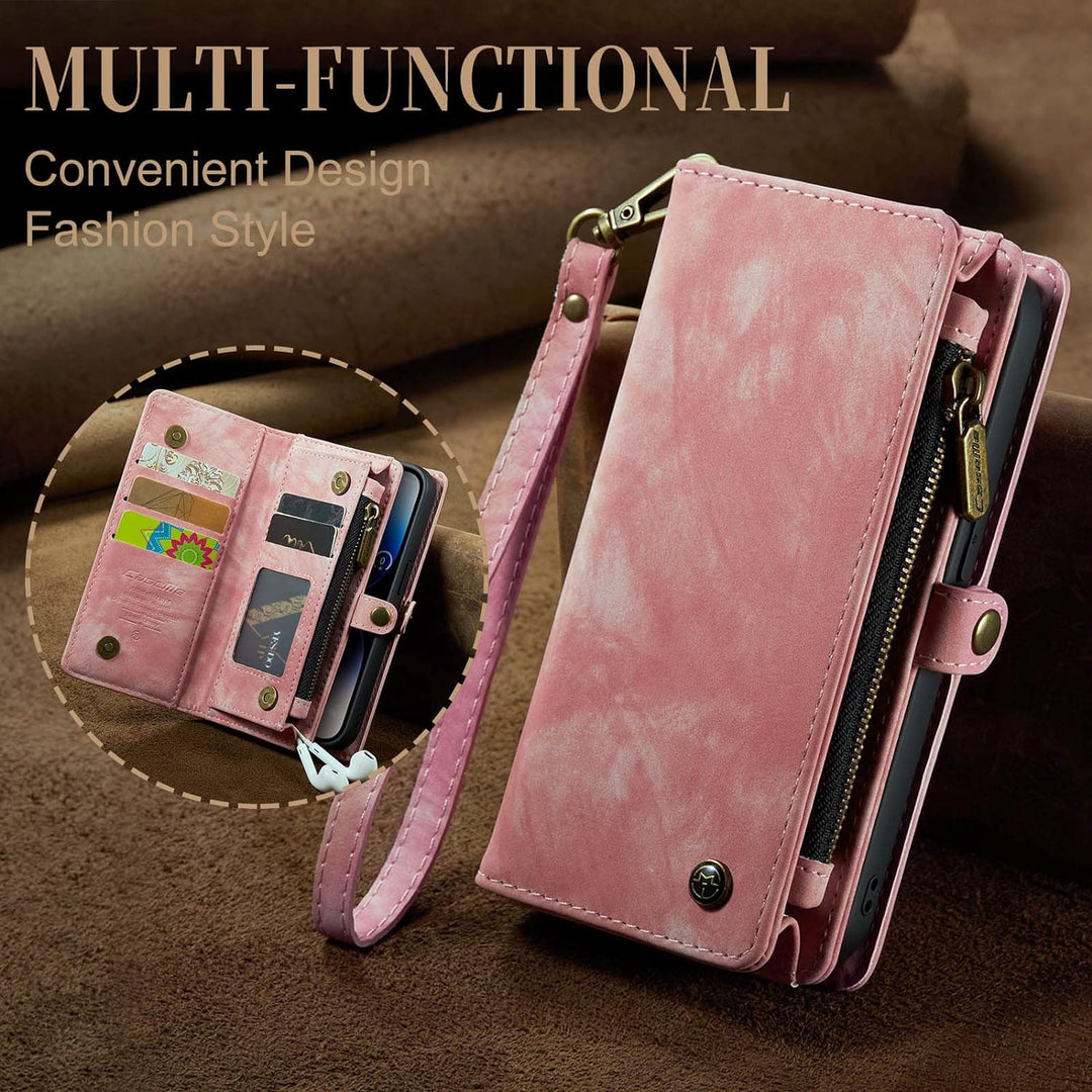 UFinetech iPhone 14 Pro Hülle, Flip Leder TPU Stossfeste Kartenfach Tasche Handyhülle iPhone 14 Pro(