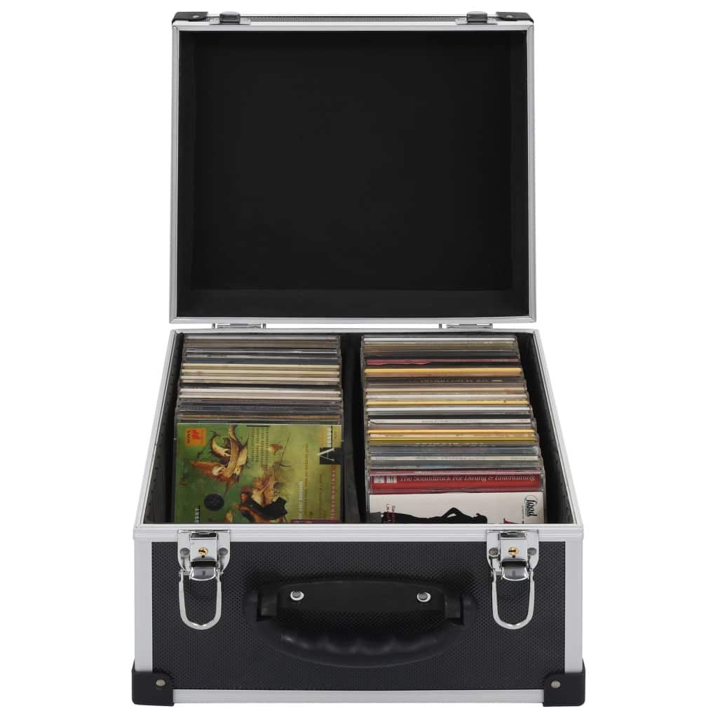 Tidyard CD-Koffer Archivierungskoffer für 40 CDs CD-Aufbewahrungsbox Aufbewahrungsplatten Box Alumin