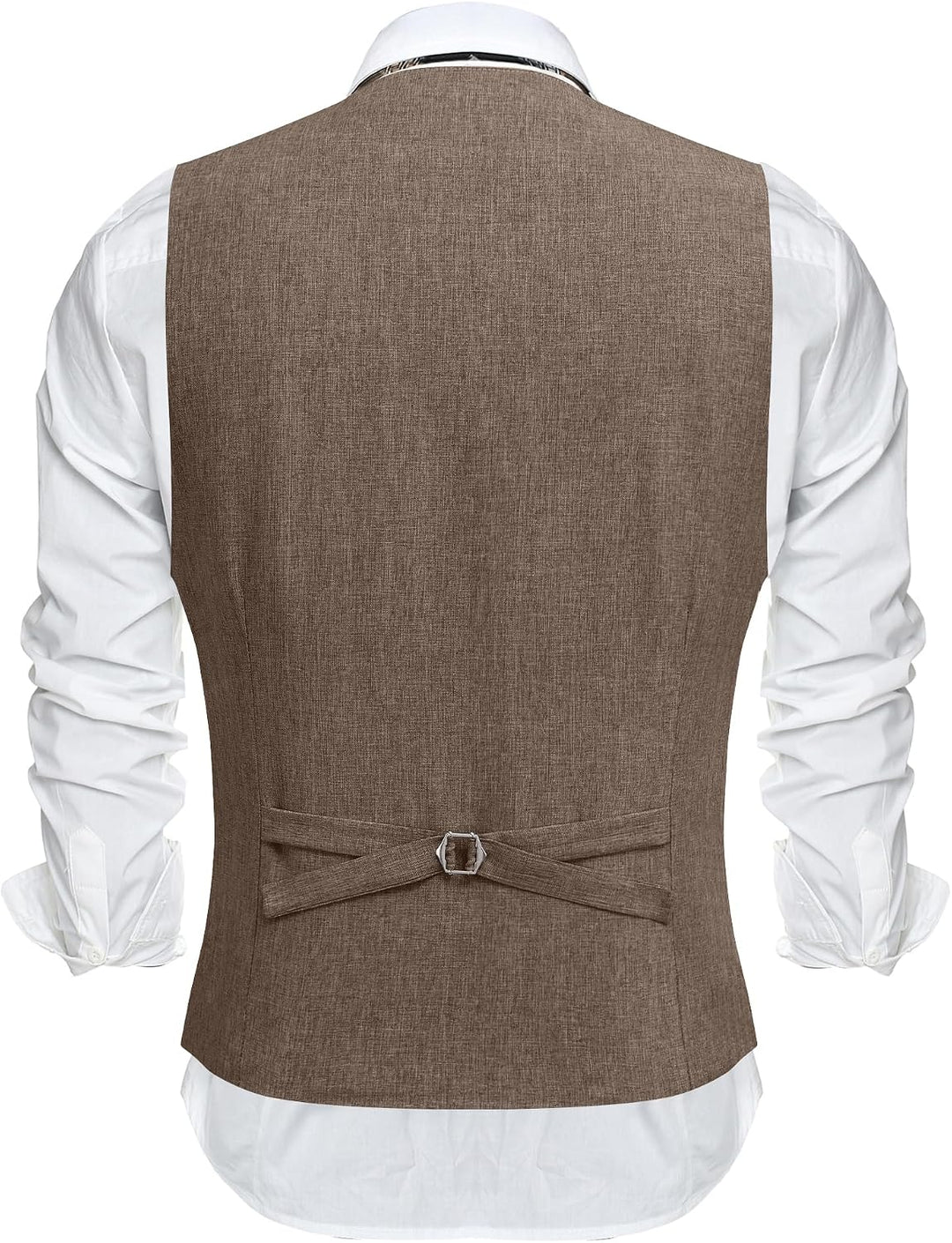 COOFANDY Weste Herren Anzug mit Taschen Anzugweste Gilet Casual Hochzeitsweste V-Ausschnitt Business