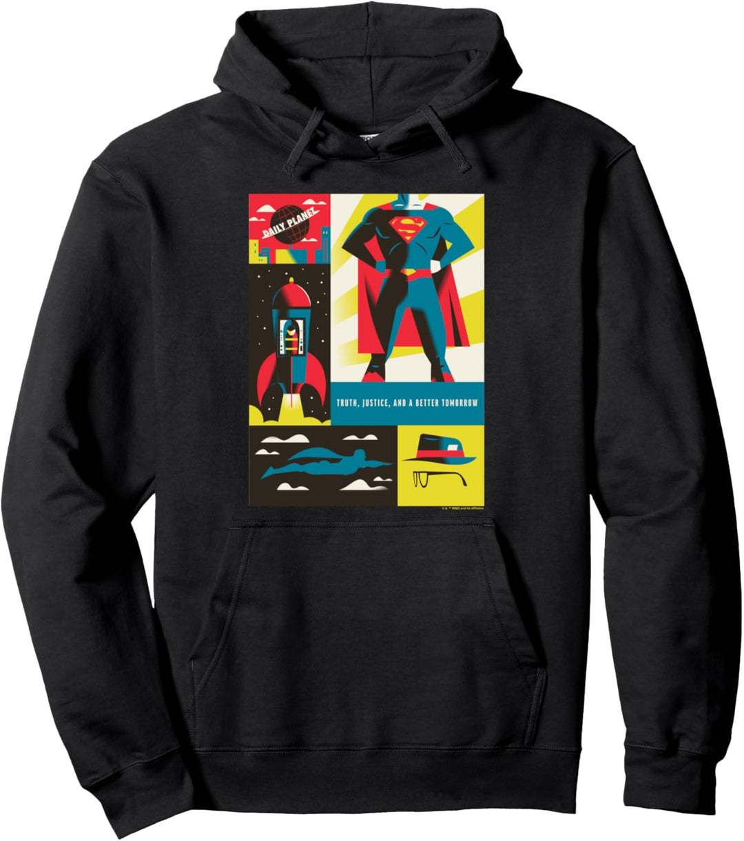 WB 100: Superman Truth, Justice, And A Better Tomorrow Icons Pullover Hoodie