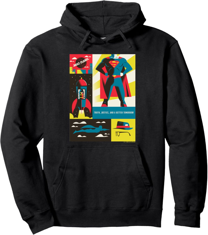 WB 100: Superman Truth, Justice, And A Better Tomorrow Icons Pullover Hoodie