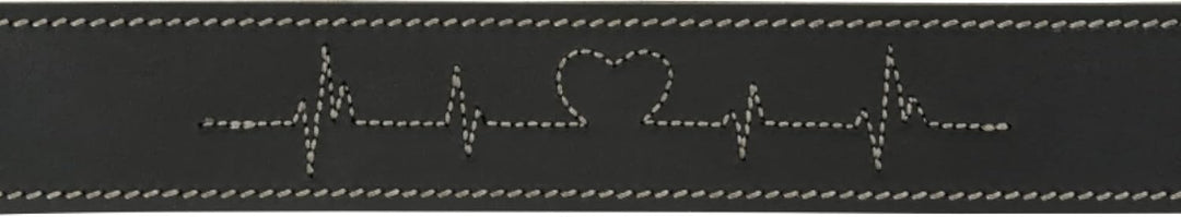 Trixie Rustic Halsband Leder Grösse M: Halsumfang 38–47 cm/40 mm in schwarz - genähtes Lederhalsband