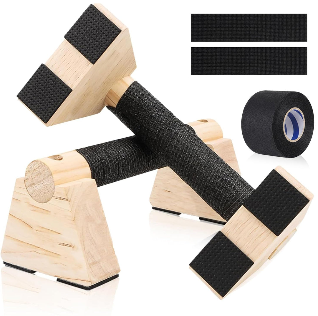 2 Stück Liegestützgriffe aus Holz für Handstand Liegestütze holz 30cm, holz 30cm