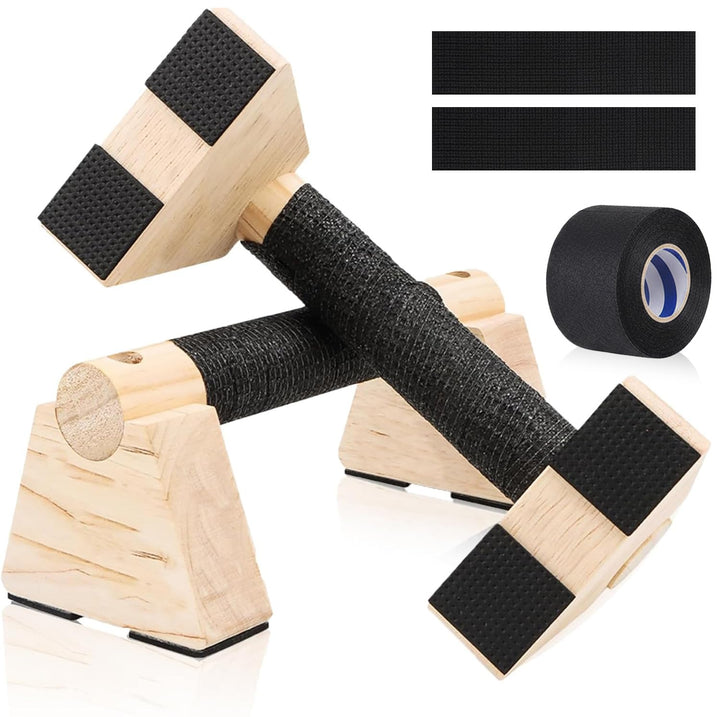 2 Stück Liegestützgriffe aus Holz für Handstand Liegestütze holz 30cm, holz 30cm