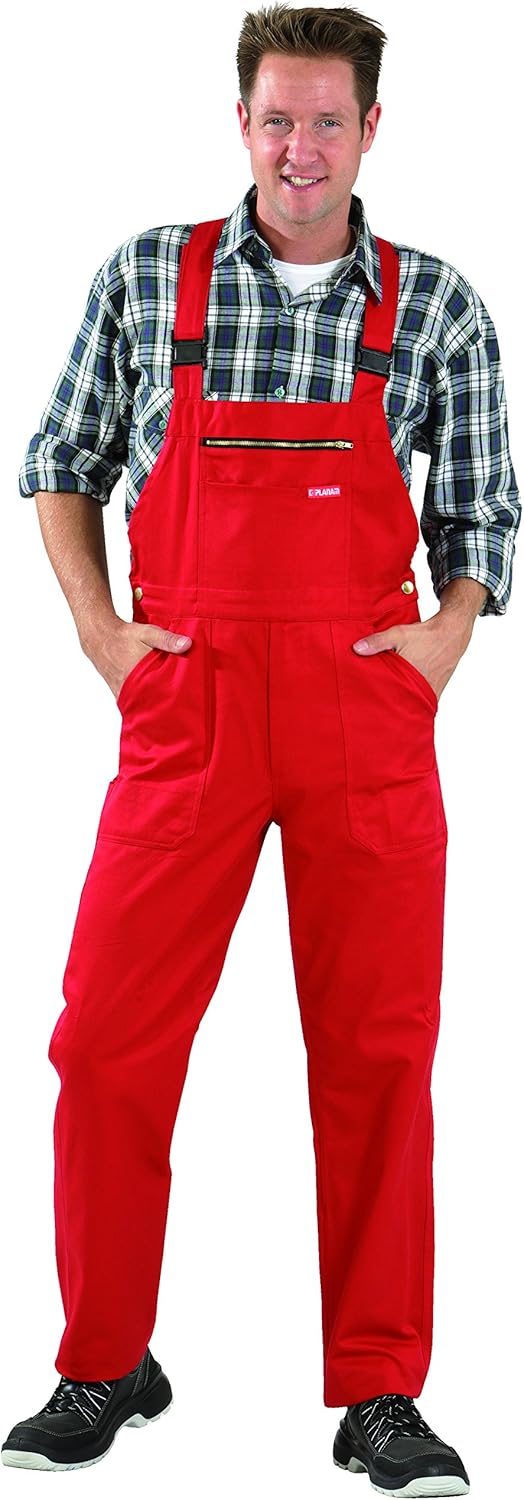 Planam 0631024 MG 290 Latzhose, Mittelrot, Grösse 24 Mittelrot 24, Mittelrot 24