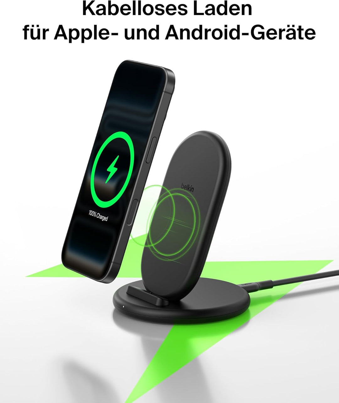 Belkin BoostCharge Induktive Ladestation, Wireless Charger Geeignet für Handyhüllen, Kabelloses Lade