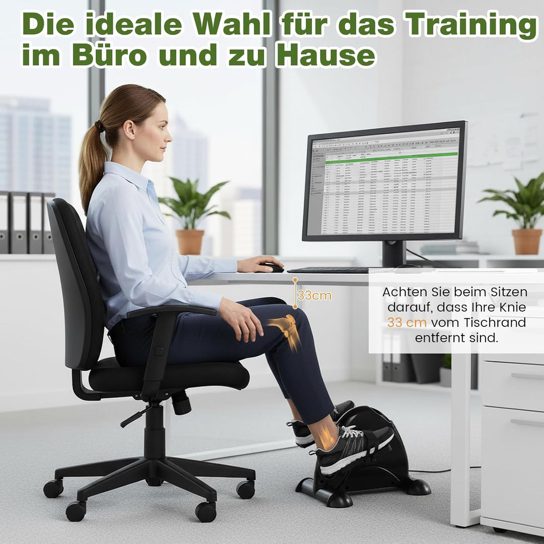 GYMAX Mini-Heimtrainer, Beintrainer mit Widerstandsregler & LCD-Anzeige, pedaltrainer für Arme & Bei