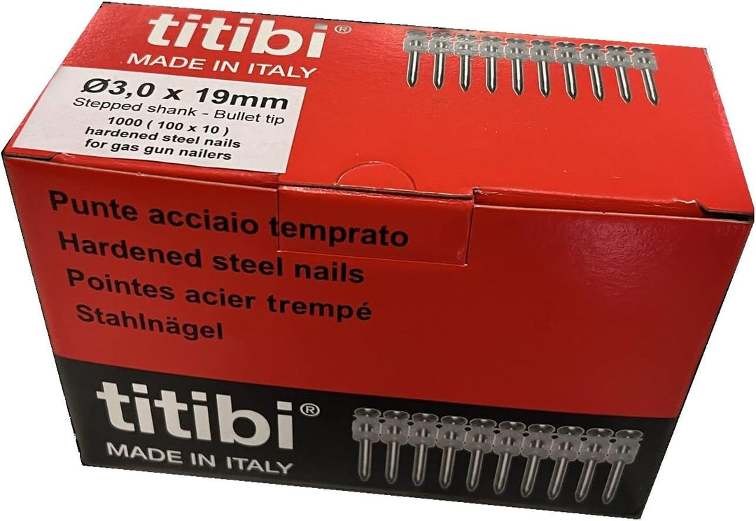 Nr. 1000 Titibi Nägel Ø3,0 x 19 mm, 100% kompatibel mit HILTI Gasschleifer: GX 100, GX 100-E, GX 120