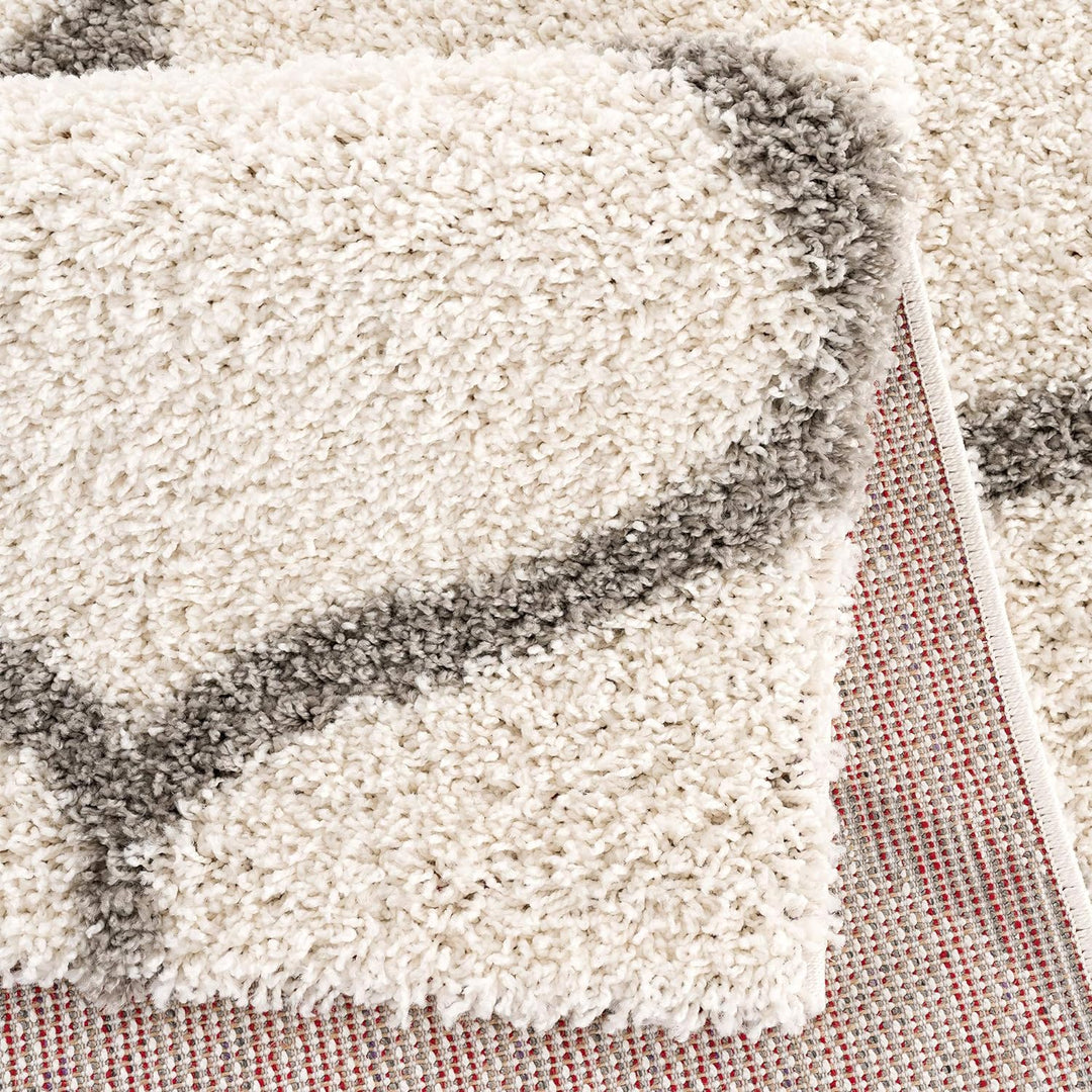 SANAT Madrid Shaggy Teppich Rund - Hochflor Teppiche für Wohnzimmer, Schlafzimmer, Küche - Morocco C