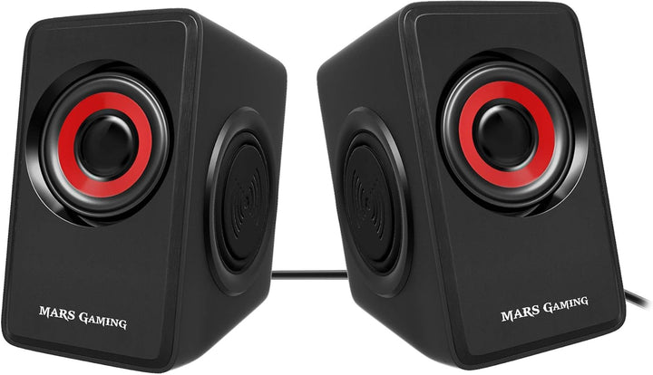 Mars Gaming MS1, 10W Lautsprecher, Subwoofer, 3,5mm Klinke, PC/Mac/Smartphone/Tablet, MS1