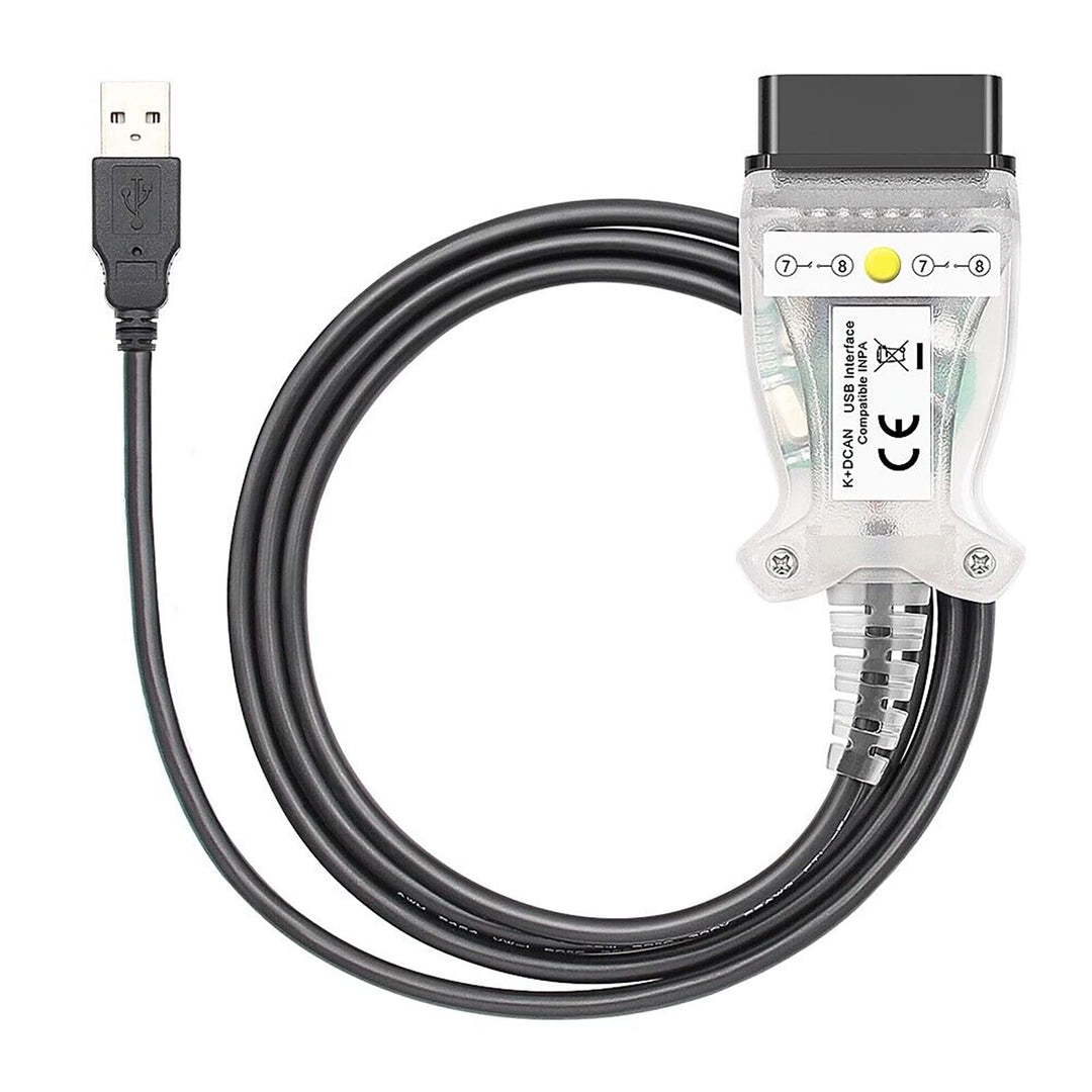Alchiauto DCAN K+ dcan k-dcan k d can Ediabas Cable Interface OBDii k-can Cable White, White