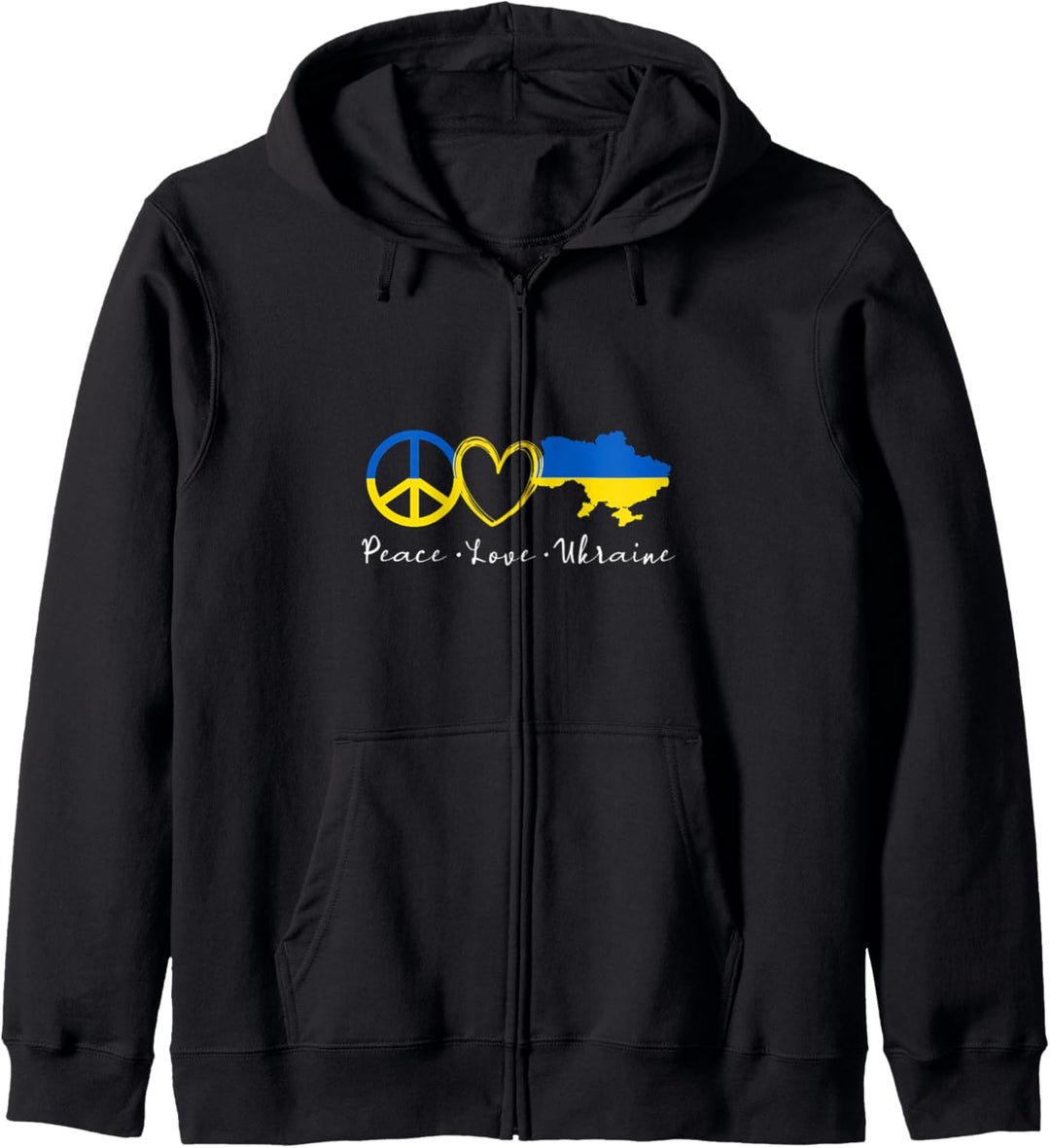 Frieden Liebe Ukraine | Frieden Herz Ukrainische Flagge Kapuzenjacke