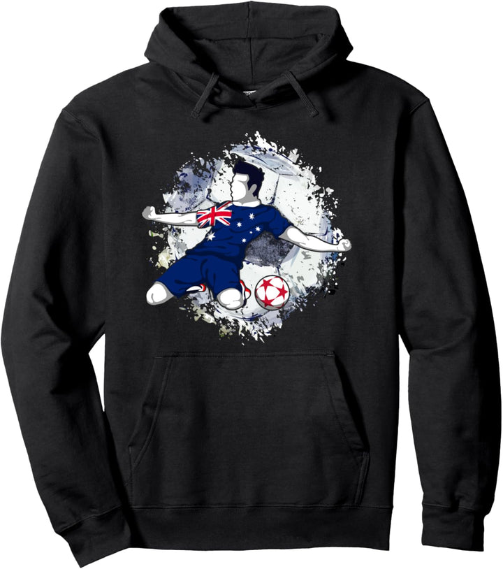 Australien Fussball Australische Nationalflagge Soccer Lovers Pullover Hoodie