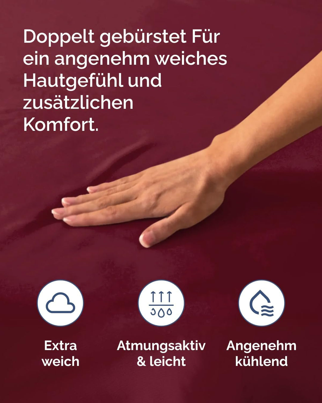 Spannbettlaken 90x190 Weinrot 40 cm Steghöhe - Luxuriöses Spannbetttuch für Einzelbett - Passt auf M