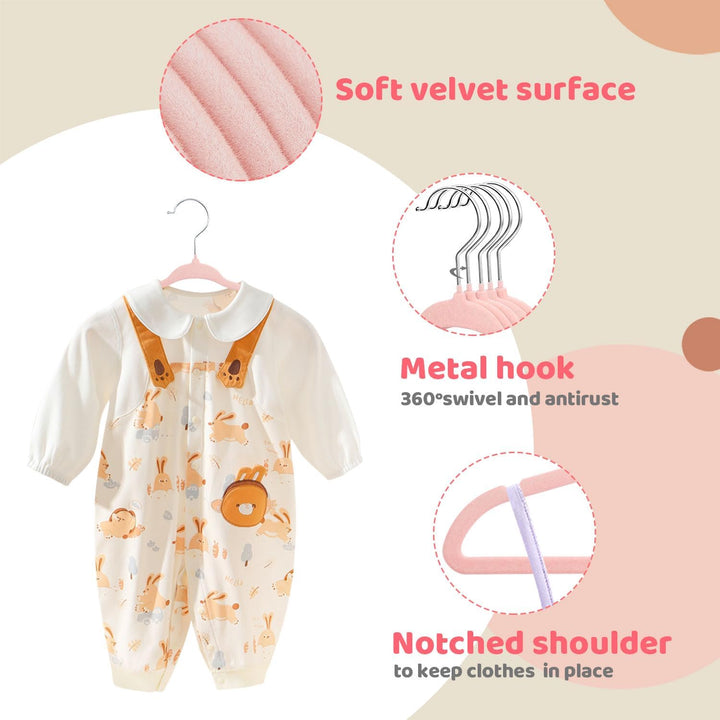 ManGotree Baby Samt Kleiderbügel, Säugling und Kleinkind Kleiderbügel, rutschfeste Kinder Kleiderbüg