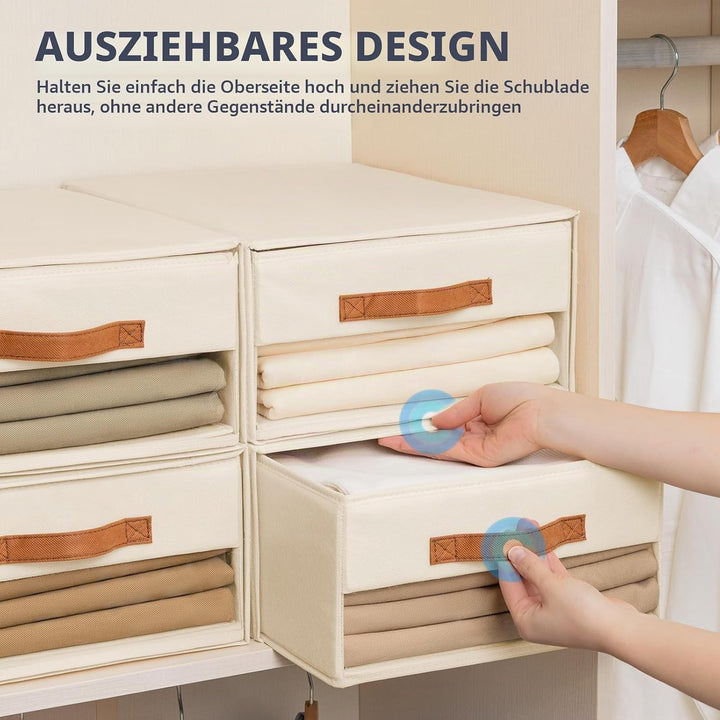 DIMJ Schubladen Ordnungssystem Schubladenboxen - Aufbewahrungsbox Faltboxen mit Fenster Organizer Sc
