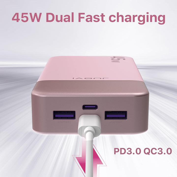 JUOVI Power Bank Fast Charging, 20000mAh 45W Tragbares Ladegerät, Super Fast Charging mit LED Displa