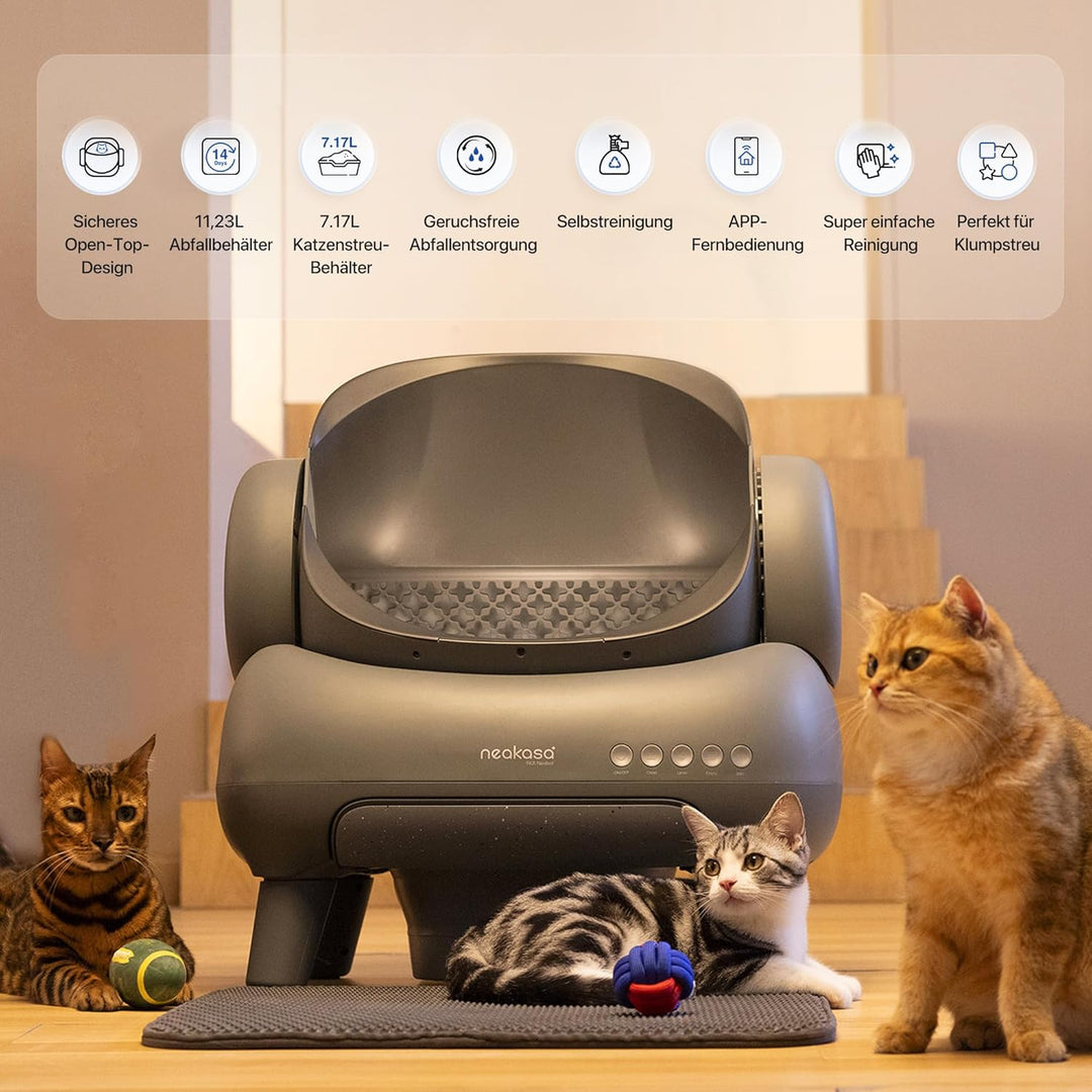 Neakasa M1 Oben offene Katzenklo selbstreinigend Katzentoilette XXL, Geruchsfreie, Hygienisch, App-S