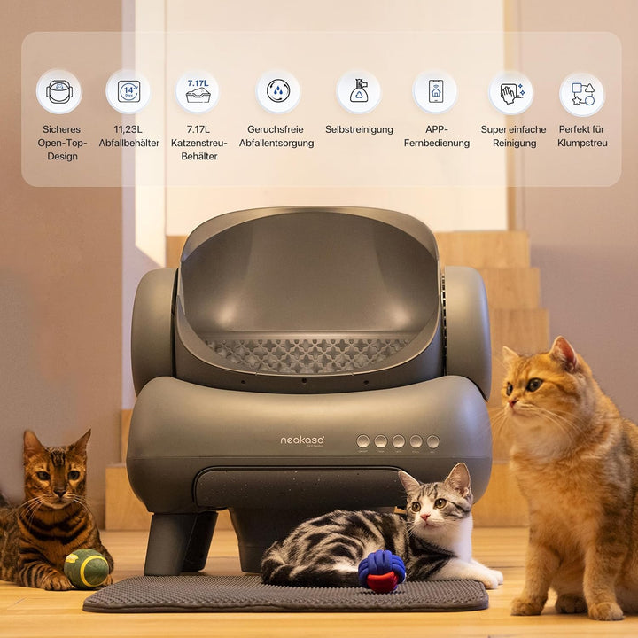 Neakasa M1 Oben offene Katzenklo selbstreinigend Katzentoilette XXL, Geruchsfreie, Hygienisch, App-S