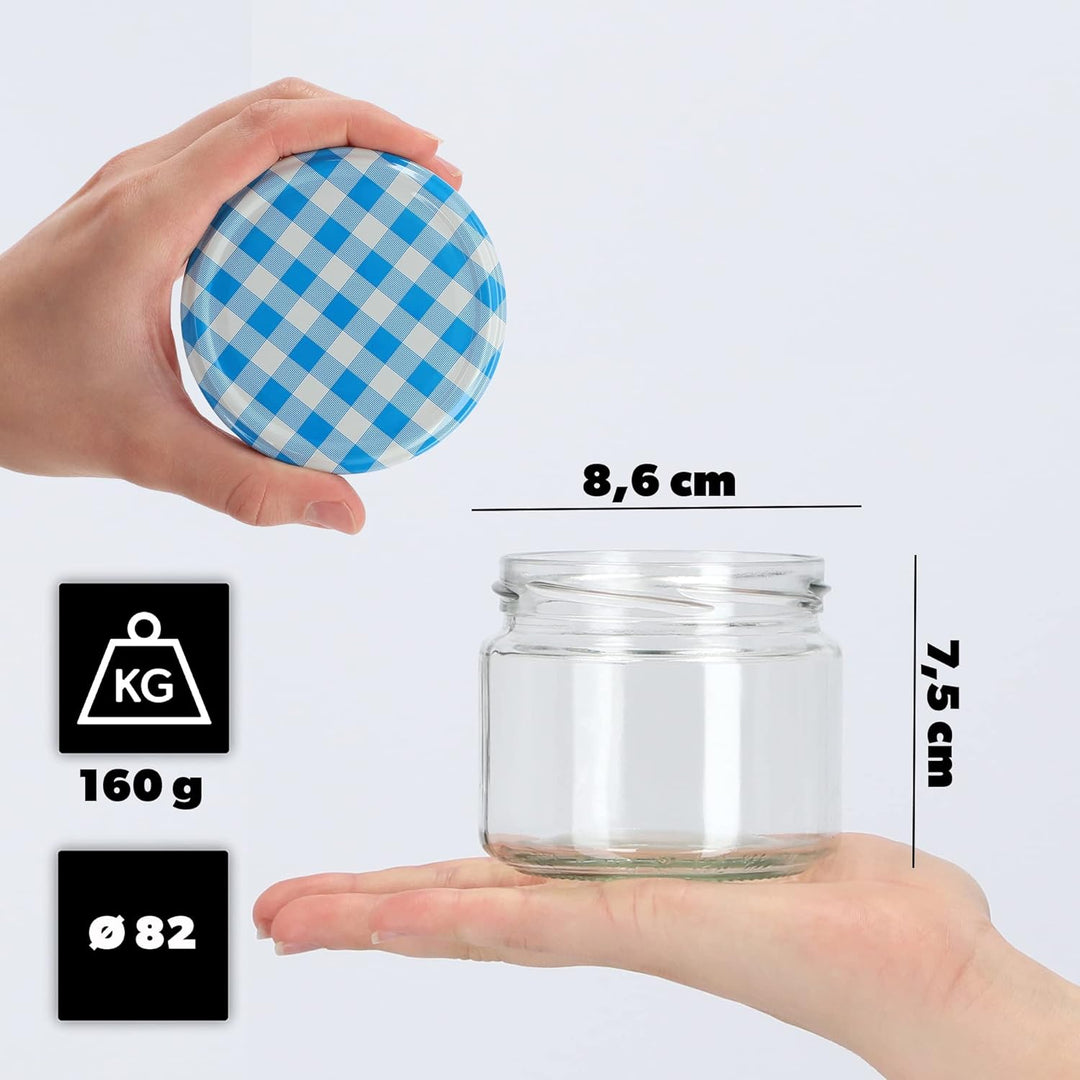 KADAX 10st Einmachgläser mit Schraubdeckel, Marmeladengläser 330ml, Vorratsgläser für Marmeladen, Ko