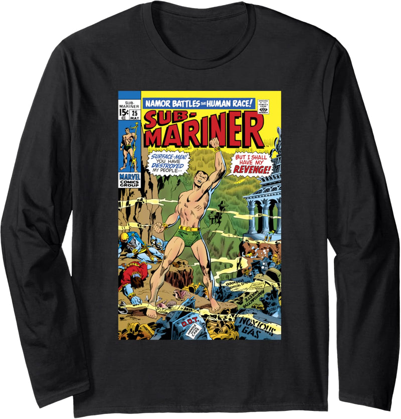 Marvel Namor Battles The Human Race Comic Cover Langarmshirt