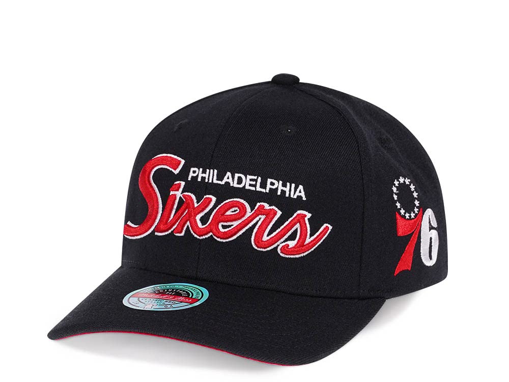 Mitchell & Ness Philadelphia 76Ers Team Ground Red Line Solid Flex Snapback Cap