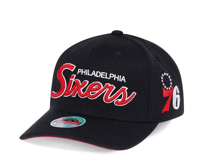 Mitchell & Ness Philadelphia 76Ers Team Ground Red Line Solid Flex Snapback Cap