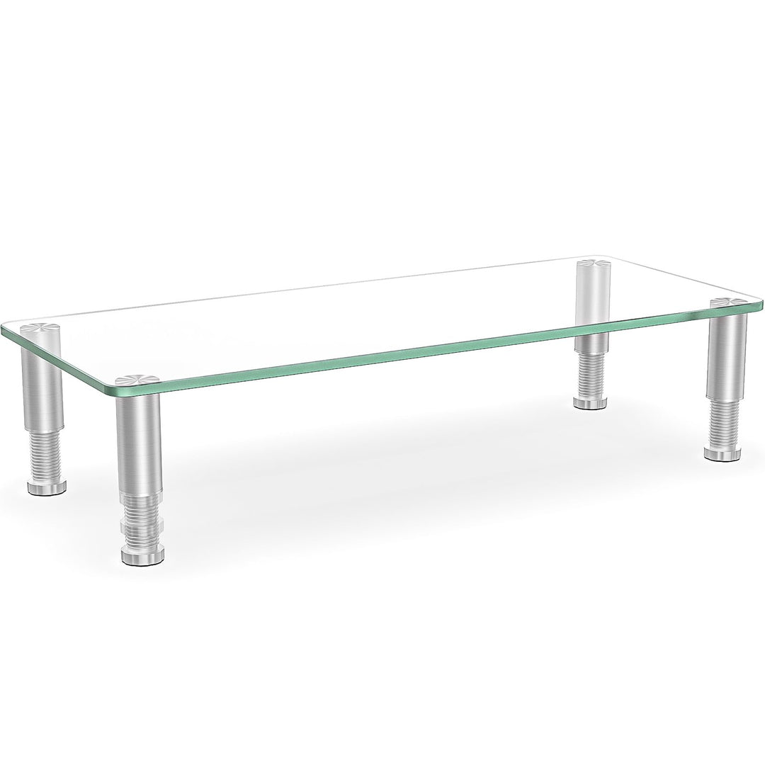 Hemudu Monitorständer aus Glas ergonomischer Laptopständer, mit Höhenverstallung Multi Media Desktop