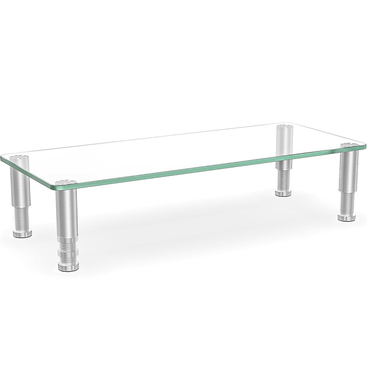 Hemudu Monitorständer aus Glas ergonomischer Laptopständer, mit Höhenverstallung Multi Media Desktop