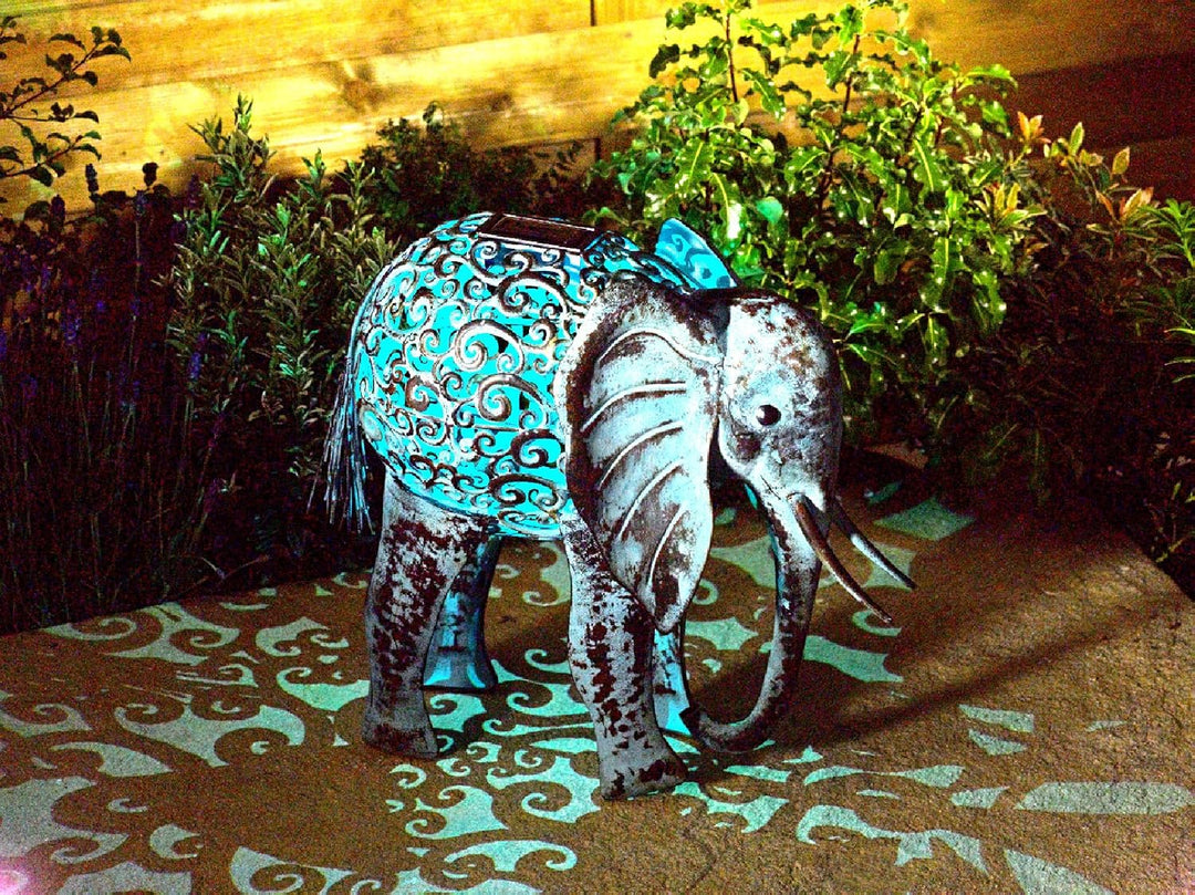 Smart Solar Solarleuchte Elefant aus Metall