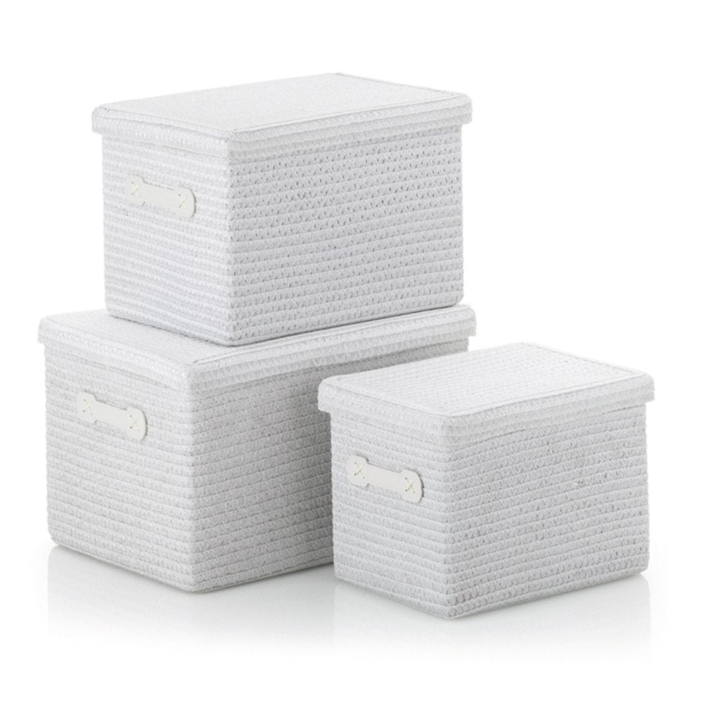 Kela 21672 Korb-Set 3tlg, Unterschiedliche Grössen, PP-Kunststoff, Rimossa, Weiss 3-teilig Weiss, 3-
