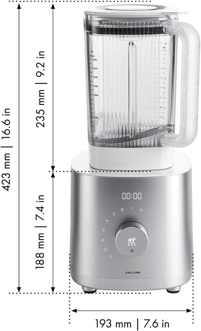 ZWILLING ENFINIGY Hochleistungsstandmixer Pro 1.8 Liter, Mixer mit Edelstahl-Winglet-Klinge & Gleich