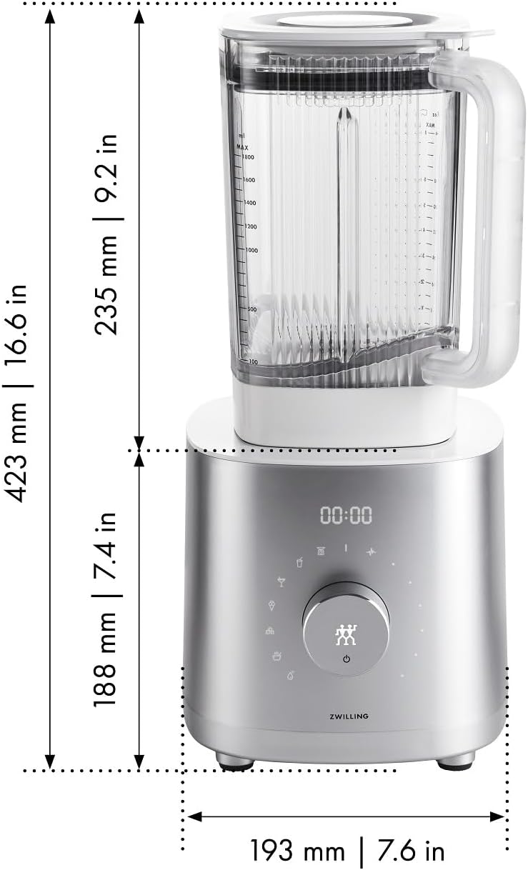 ZWILLING ENFINIGY Hochleistungsstandmixer Pro 1.8 Liter, Mixer mit Edelstahl-Winglet-Klinge & Gleich