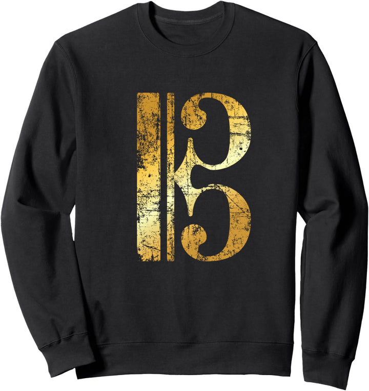 C-Schlüssel (Vintage/Gelb) Bratsche Cello Sweatshirt