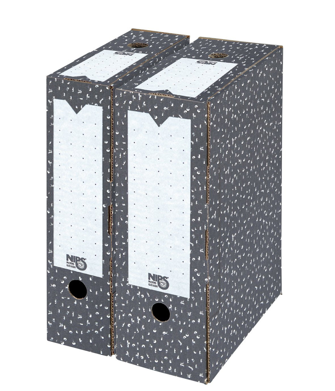 NIPS 152398124 ARCHIV-ABLAGEBOX 123 FOOLSCAP, B 13,0 x T 25,5 x H 37,0 cm, 20er Packung, anthrazit/w