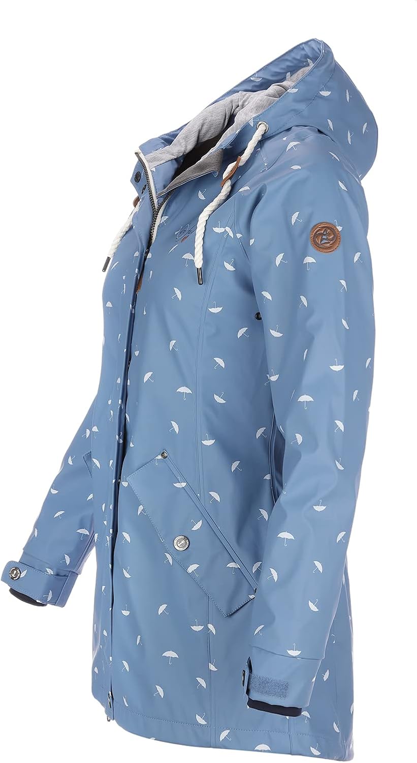 Dry Fashion Damen Regenmantel Wyk Funktionsmantel Parka Blau 40, Blau 40